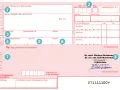 Rezept mit Feldern für Patientendaten, Verordnungen und Arztstempel. Enthält die Angabe "1. Verordnung".
