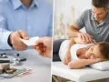 GKV Preise Physiotherapie: Arzt gibt Karte, Patientin erhält Behandlung.