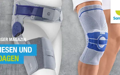 Samberger Magazin zeigt Orthesen und Bandagen. Eine Sprunggelenkbandage ist sinnvoll zur Unterstützung.