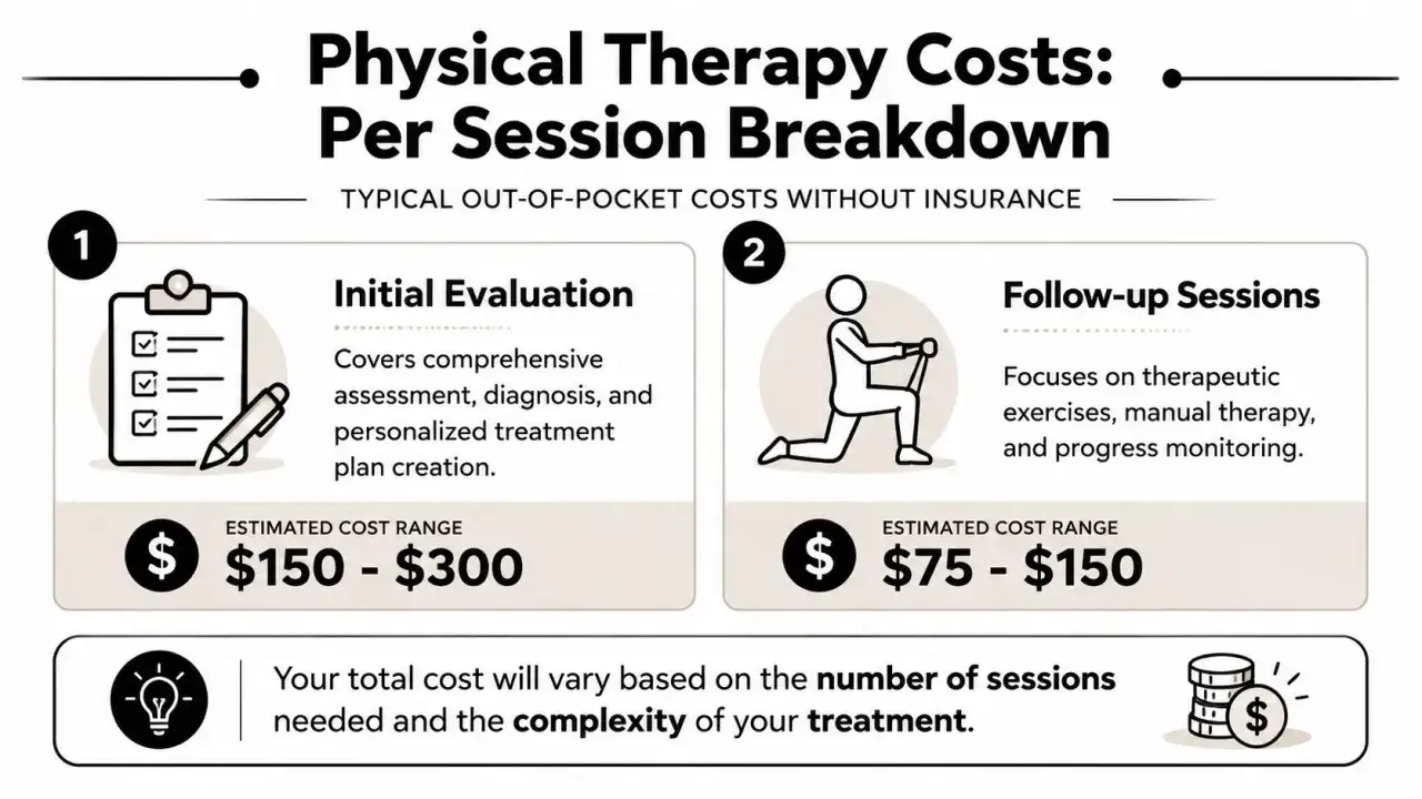 Kosten für Physiotherapie: Erstbewertung 150-300 $, Folgebehandlungen 75-150 $. Die Gesamtkosten für PNF Therapie hängen von der Anzahl der Sitzungen ab.